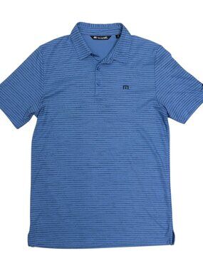 TRAVIS MATHEW GOLF Polo Shirt Short Sleeve Summer Breathable Blue Mens Medium